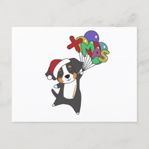 Bernese Frory Christmas Happy Christmas Hunde Postkarte