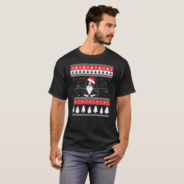 Bernese Gebirgshässliche Weihnachtsstrickjacke T-Shirt (Vorne ganz)