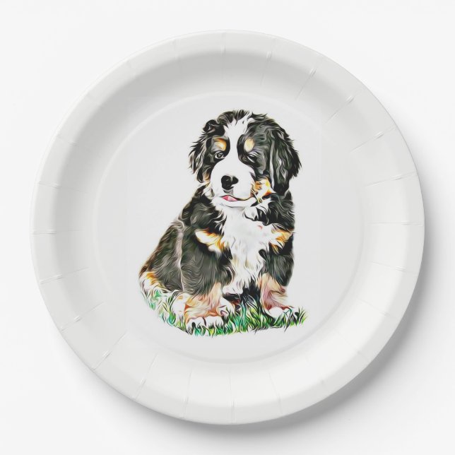 Bernese Gebirgshund Pappteller (Vorderseite)