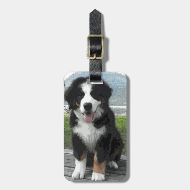 Bernese GebirgshundeGepäckanhänger Gepäckanhänger (Vorderseite vertikal)