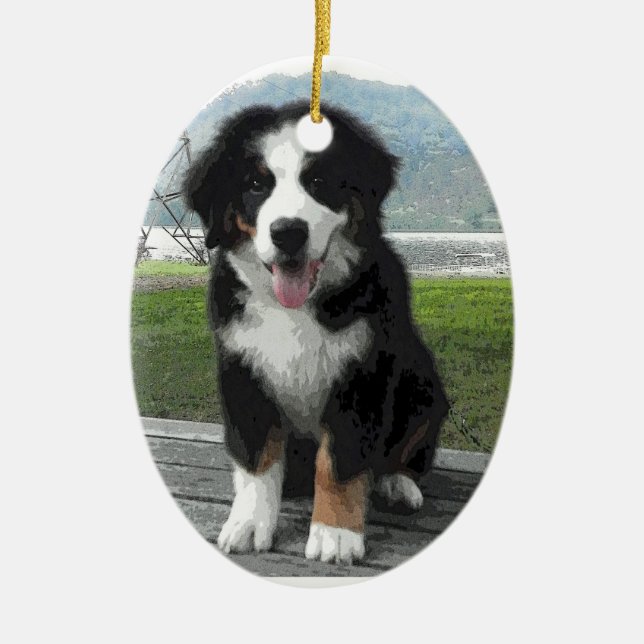 Bernese Gebirgshundeverzierung Keramikornament (Vorne)