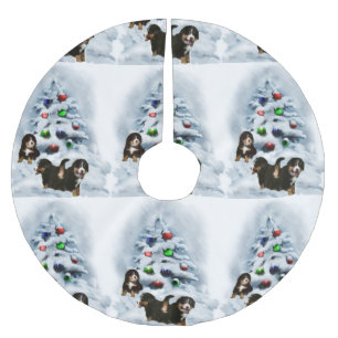 Bernese Gebirgshundeweihnachten Polyester Weihnachtsbaumdecke
