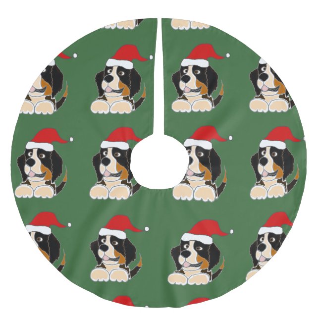 Bernese Gebirgshundeweihnachtsbaum-Rock Polyester Weihnachtsbaumdecke (Vorderseite)