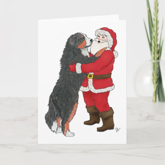 Bernese Gebirgshundeweihnachtsgruß Feiertagskarte (Vorderseite)