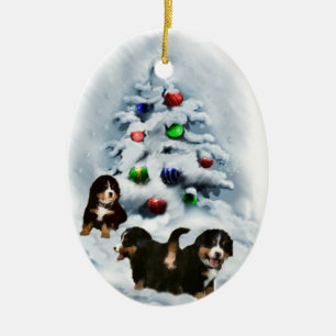Bernese Gebirgshundeweihnachtsverzierung Keramik Ornament