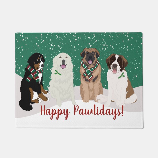 Bernese Leonberger Große Pyrenäen Weihnachten  Fußmatte (Vorderseite)