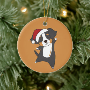 Bernese Merry Christmas Happy Christmas Dogs Adult Keramik Ornament