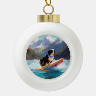Bernese Mountain Beach Surf Malerei Keramik Kugel-Ornament
