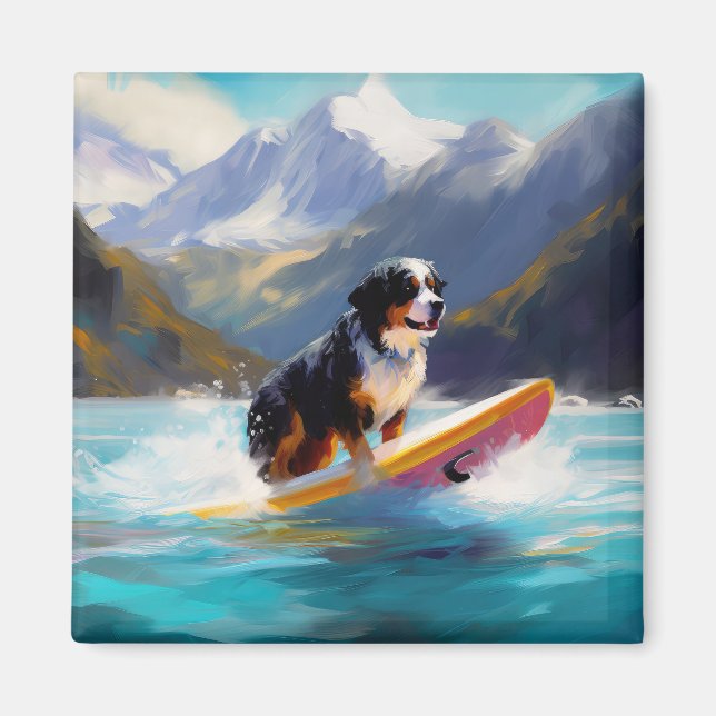 Bernese Mountain Beach Surf Malerei Magnet (Vorne)