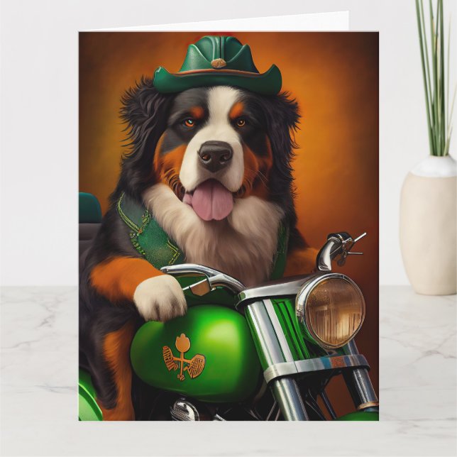 Bernese Mountain Bike St. Patrick's Day Karte (Vorderseite)