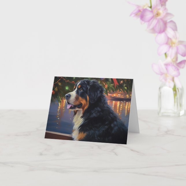 Bernese Mountain Christmas Cruise: Pawsome Holiday Karte (Orchidee)