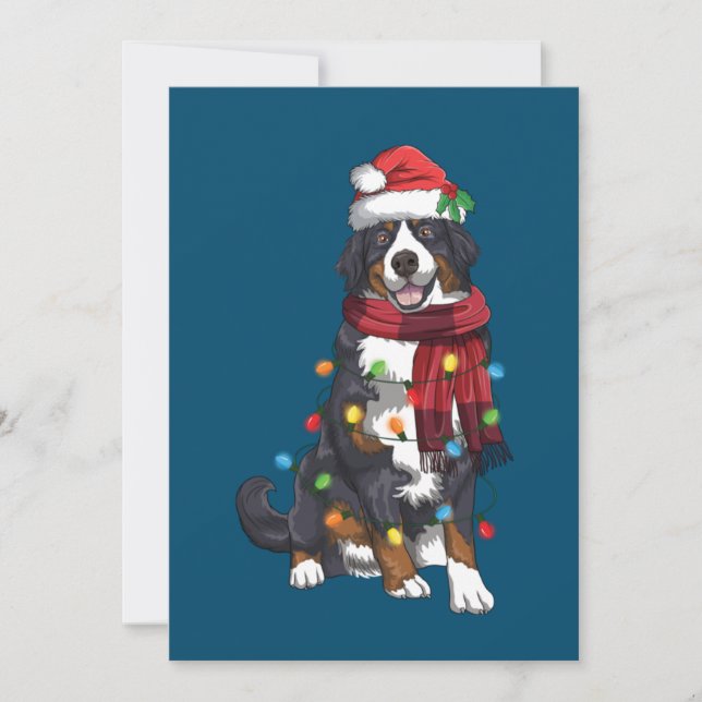 Bernese Mountain Christmas Light Funny Dog Lover Einladung (Vorderseite)