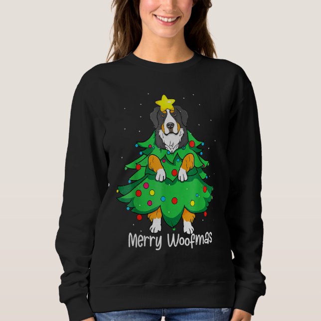Bernese Mountain Christmas Tree D-Og M-Om Vater Sweatshirt (Vorderseite)
