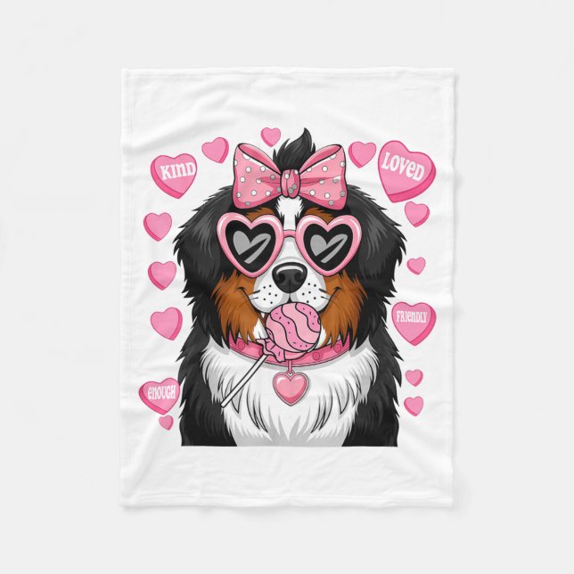 Bernese Mountain Coquette Dog Pet Lover Owner  Fleecedecke (Vorderseite)