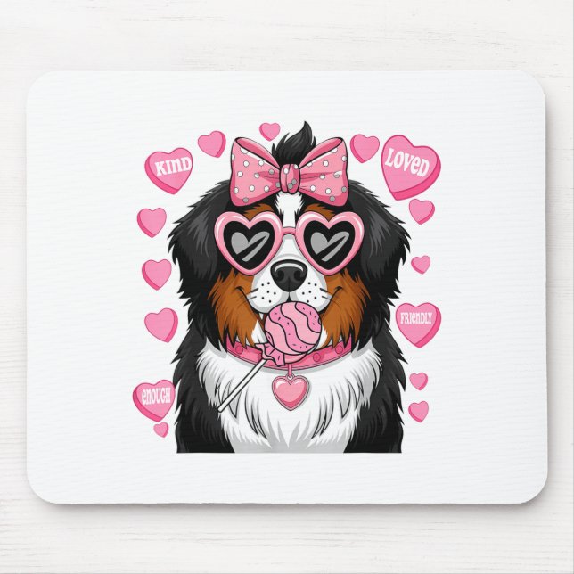 Bernese Mountain Coquette Dog Pet Lover Owner  Mousepad (Vorne)