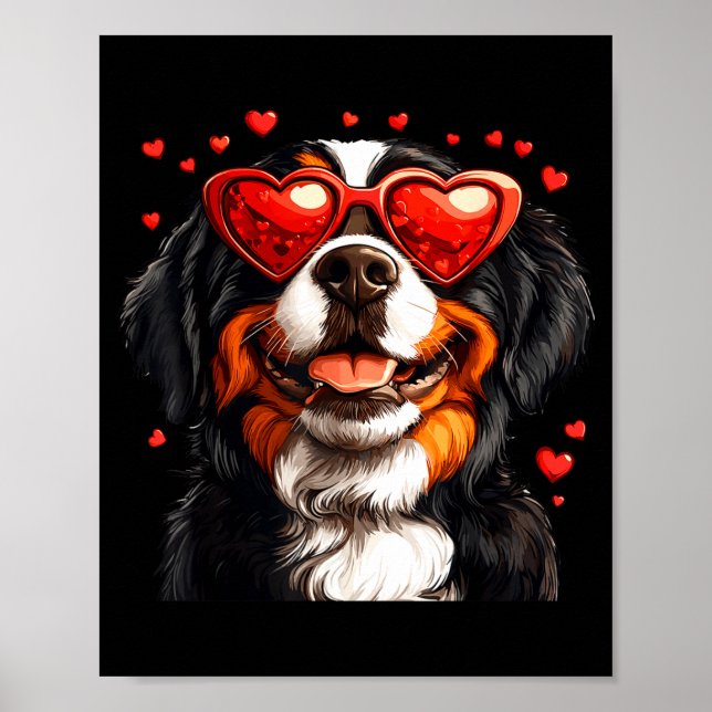 Bernese Mountain Cute Berner Dog Lover Valentines  Poster (Vorne)