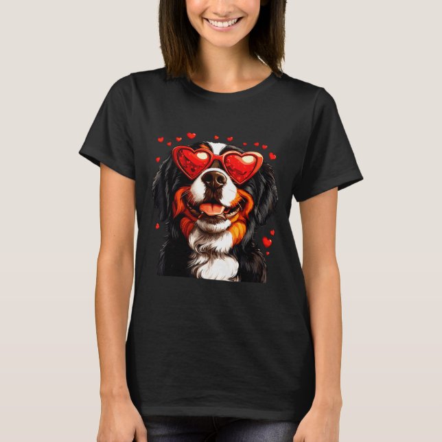 Bernese Mountain Cute Berner Dog Lover Valentines  T-Shirt (Vorderseite)