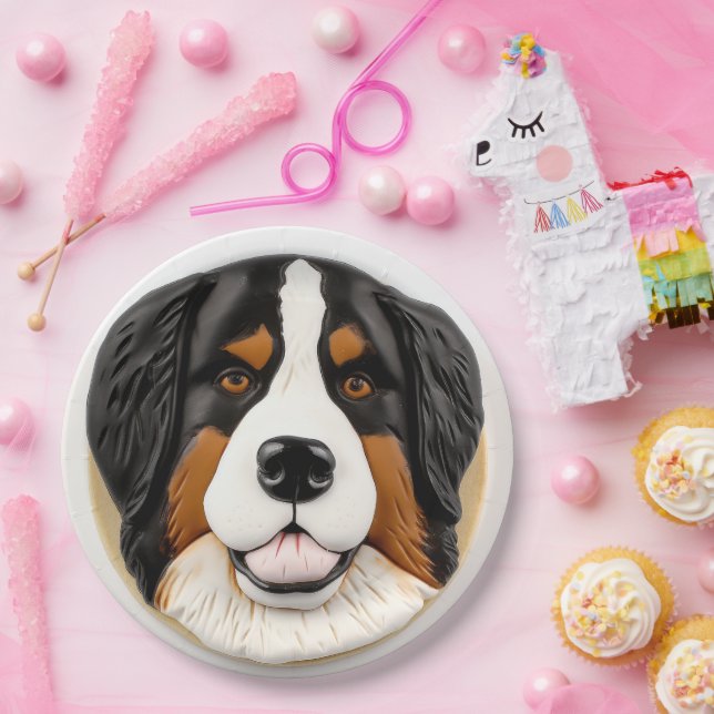 Bernese Mountain Dog 3D Inspiriert Pappteller (Party)