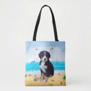 Bernese Mountain Dog am Strand Tasche