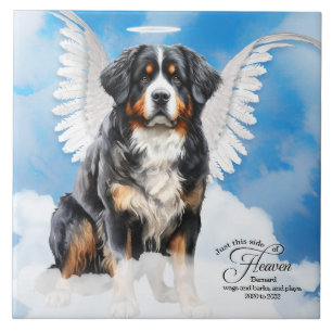 Bernese Mountain Dog Angel Custom Pet Memorial Fliese