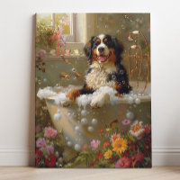 Bernese Mountain Dog Art | Bernese in Bathtub