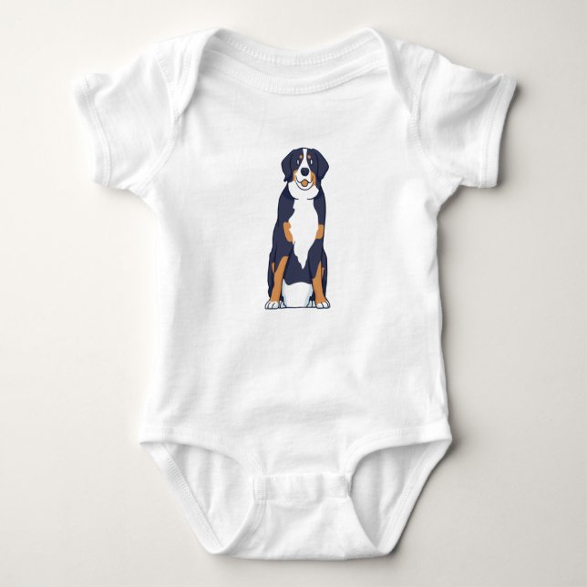 Bernese Mountain Dog Baby Strampler (Vorderseite)