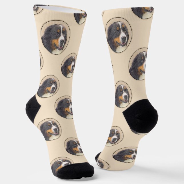Bernese Mountain Dog Berner Malerei Niedlicher Hau Socken (Gewinkelt)