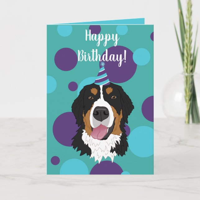 Bernese Mountain Dog Birthday Karte (Vorderseite)