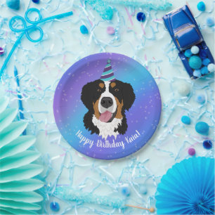 Bernese Mountain Dog Birthday Pappteller