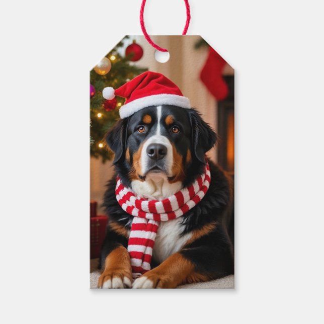 Bernese Mountain Dog Christmas Geschenkanhänger (Vorderseite)