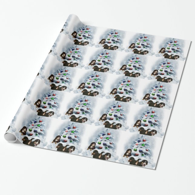 Bernese Mountain Dog Christmas Geschenkpapier (Ungerollt)
