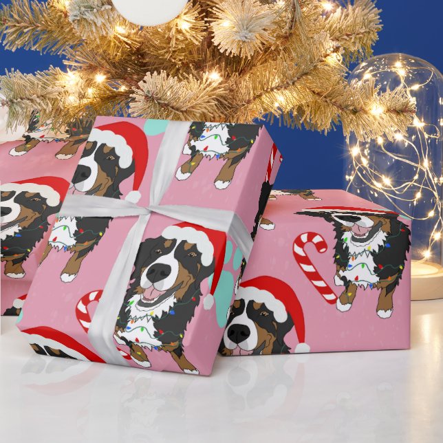 Bernese Mountain Dog Christmas Geschenkpapier (Feiertage)