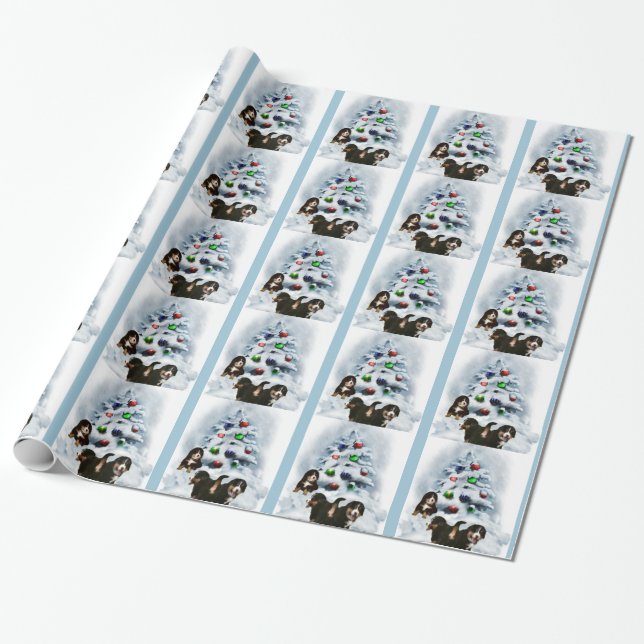Bernese Mountain Dog Christmas Geschenkpapier (Ungerollt)