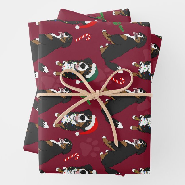 Bernese Mountain Dog Christmas Geschenkpapier Set (Beispiel)