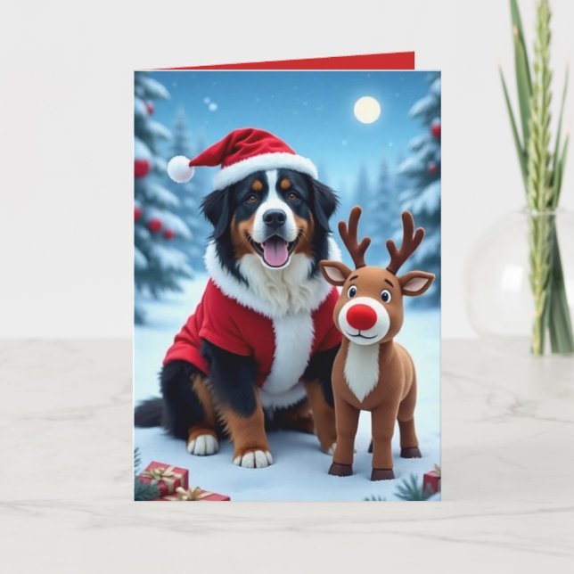 Bernese Mountain Dog Christmas Karte (Vorderseite)