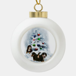 Bernese Mountain Dog Christmas Keramik Kugel-Ornament