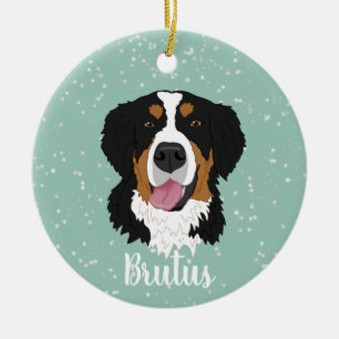 Bernese Mountain Dog Christmas Keramik Ornament