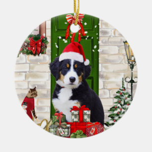 Bernese Mountain Dog Christmas Keramik Ornament