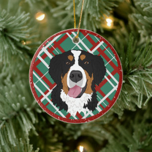 Bernese Mountain Dog Christmas Keramik Ornament