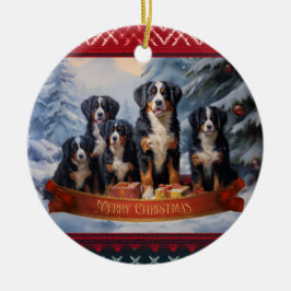 Bernese Mountain Dog Christmas Keramik Ornament
