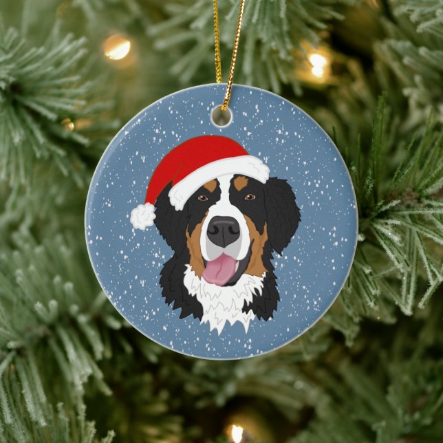 Bernese Mountain Dog Christmas Keramik Ornament (Baum)