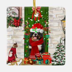 Bernese Mountain Dog Christmas Keramikornament