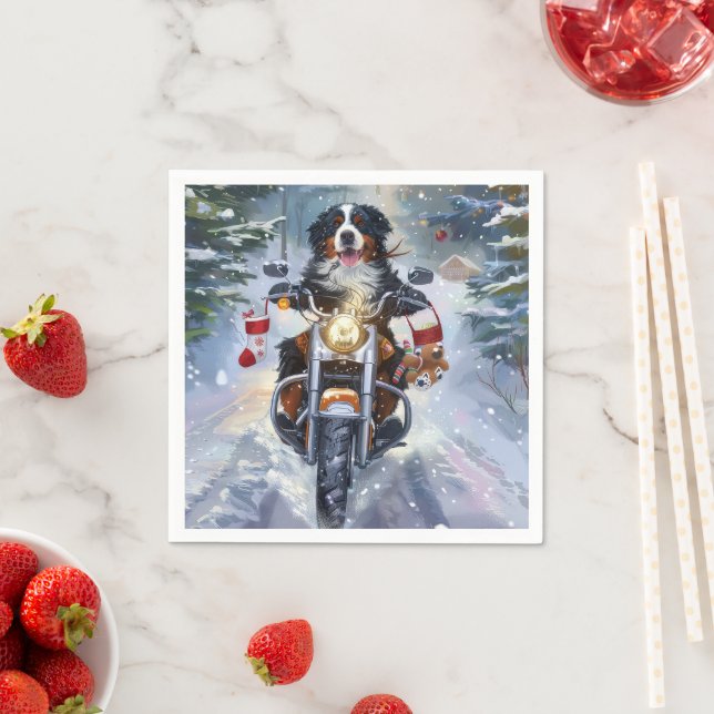 Bernese Mountain Dog Christmas Serviette (Beispiel)