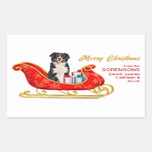Bernese Mountain Dog Christmas Sleigh