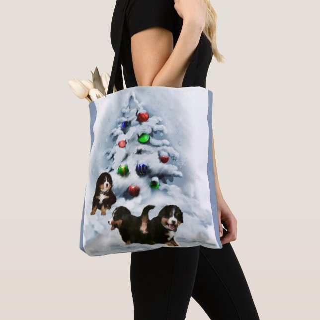 Bernese Mountain Dog Christmas Tasche (Von Nahem)