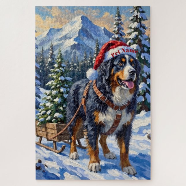 Bernese Mountain Dog Christmas Tree Hauler Hat (Vertikal)