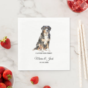 Bernese Mountain Dog Cocktail Hochzeit Serviette