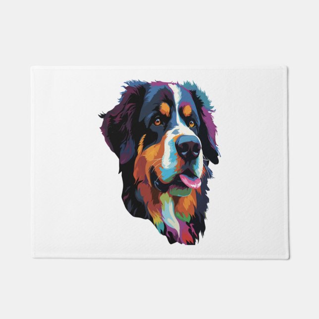 Bernese Mountain Dog Colorful 3 Fußmatte (Vorderseite)
