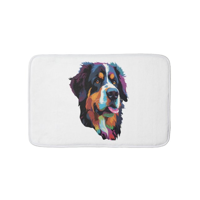 Bernese Mountain Dog Colorful Badematte (Vorderseite)