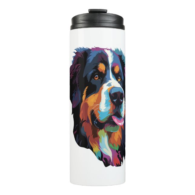 Bernese Mountain Dog Colorful Thermosbecher (Vorderseite)